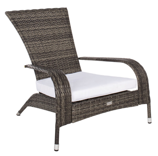 Safavieh EDNA 3-Piece Lounge Set – Elegant Outdoor Seating with Tropical Modern Design for Ultimate Comfort Grey Brown / White PAT7719C