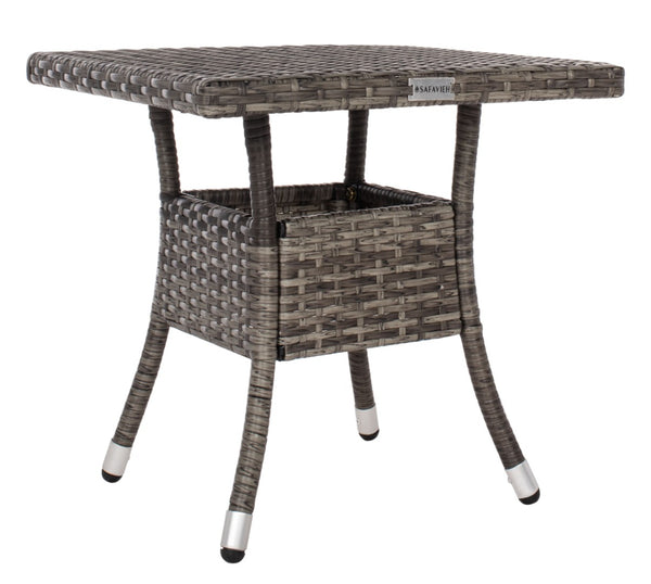 Safavieh EDNA 3-Piece Lounge Set – Elegant Outdoor Seating with Tropical Modern Design for Ultimate Comfort Grey Brown / White PAT7719C