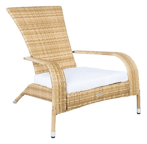 Safavieh EDNA 3-Piece Lounge Set – Elegant Outdoor Seating with Tropical Modern Design for Ultimate Comfort Natural / White PAT7719D