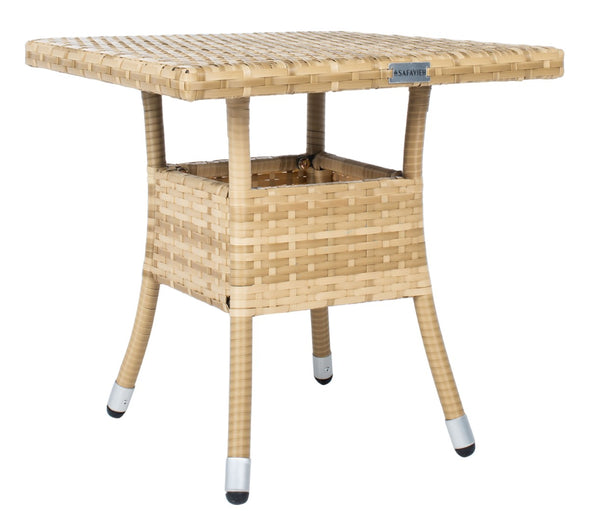 Safavieh EDNA 3-Piece Lounge Set – Elegant Outdoor Seating with Tropical Modern Design for Ultimate Comfort Natural / White PAT7719D