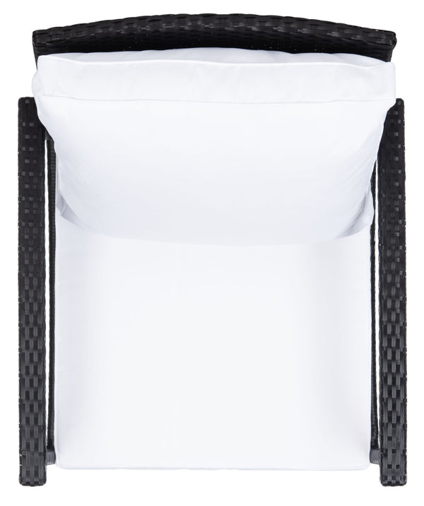 Safavieh DAIRE Rocking Chair - Elegant Outdoor Seating with Plush Cushions for Relaxed Patio Living Black / White PAT7721A
