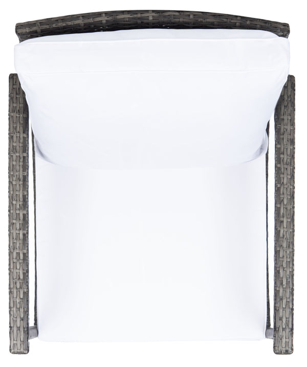 Safavieh DAIRE Rocking Chair - Elegant Outdoor Seating with Plush Cushions for Relaxed Patio Living Grey Brown / White PAT7721C