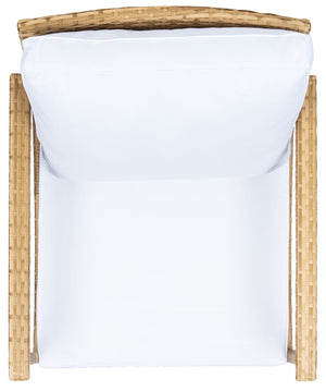 Safavieh DAIRE Rocking Chair - Elegant Outdoor Seating with Plush Cushions for Relaxed Patio Living Natural / White PAT7721D