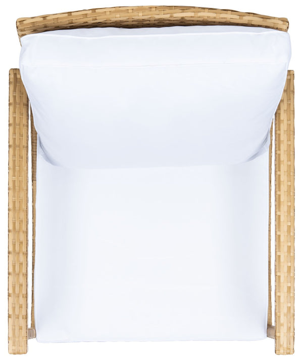 Safavieh DAIRE Rocking Chair - Elegant Outdoor Seating with Plush Cushions for Relaxed Patio Living Natural / White PAT7721D