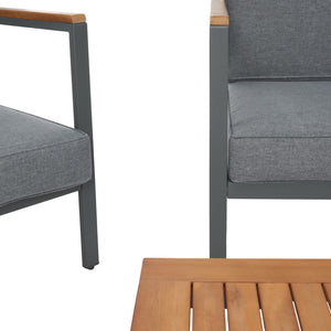 Safavieh Chicopee 4 Piece Living Set XII23 Natural/Grey Galvanized Steel PAT7725A-2BX