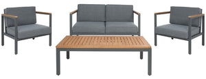 Safavieh Chicopee 4 Piece Living Set XII23 Natural/Grey Galvanized Steel PAT7725A-2BX