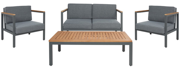 Safavieh Chicopee 4 Piece Living Set XII23 Natural/Grey Galvanized Steel PAT7725A-2BX
