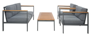 Safavieh Chicopee 4 Piece Living Set XII23 Natural/Grey Galvanized Steel PAT7725A-2BX