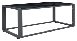 Safavieh HOLYOKE 4-Piece Outdoor Living Set - Stylish Metal Frame with Plush Cushions for Ultimate Comfort Grey / Grey PAT7726A