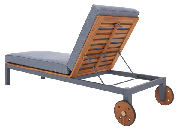 Safavieh JACKMAN Lounge Chair – Stylish Outdoor Seating with Plush Cushions and Easy-Move Wheels for Relaxation Grey / Grey PAT7728A