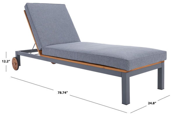 Safavieh JACKMAN Lounge Chair – Stylish Outdoor Seating with Plush Cushions and Easy-Move Wheels for Relaxation Grey / Grey PAT7728A