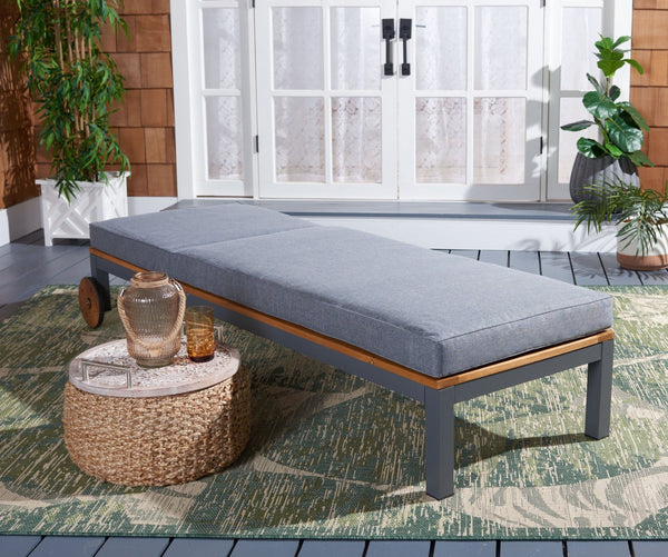 Safavieh JACKMAN Lounge Chair – Stylish Outdoor Seating with Plush Cushions and Easy-Move Wheels for Relaxation Grey / Grey PAT7728A