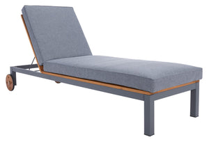 Safavieh JACKMAN Lounge Chair – Stylish Outdoor Seating with Plush Cushions and Easy-Move Wheels for Relaxation Grey / Grey PAT7728A