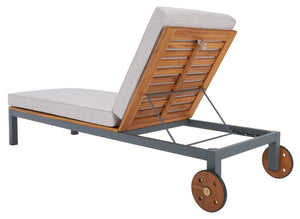 Safavieh JACKMAN Lounge Chair – Stylish Outdoor Seating with Plush Cushions and Easy-Move Wheels for Relaxation Grey / Light Grey PAT7728B