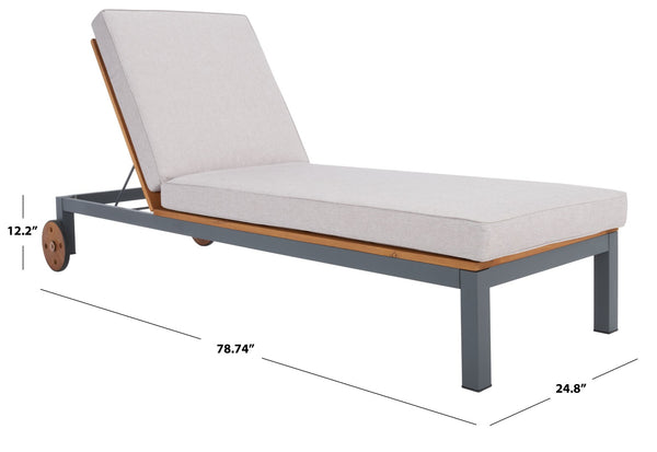 Safavieh JACKMAN Lounge Chair – Stylish Outdoor Seating with Plush Cushions and Easy-Move Wheels for Relaxation Grey / Light Grey PAT7728B