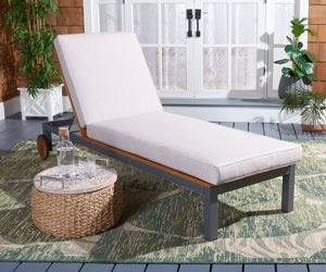 Safavieh JACKMAN Lounge Chair – Stylish Outdoor Seating with Plush Cushions and Easy-Move Wheels for Relaxation Grey / Light Grey PAT7728B