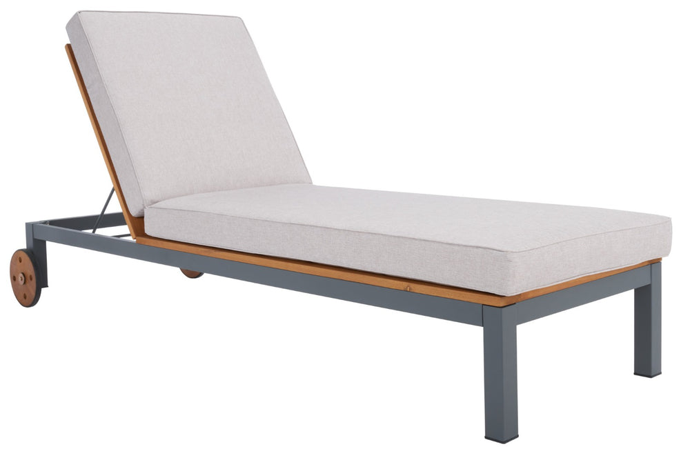 Safavieh JACKMAN Lounge Chair – Stylish Outdoor Seating with Plush Cushions and Easy-Move Wheels for Relaxation Grey / Light Grey PAT7728B
