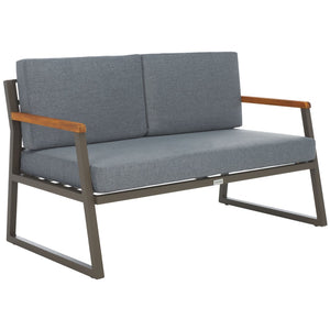 Safavieh RANDOLPH 4-Piece Outdoor Living Set - Modern Sofa, Accent Chairs, and Table for Stylish Comfort Grey / Grey PAT7730A