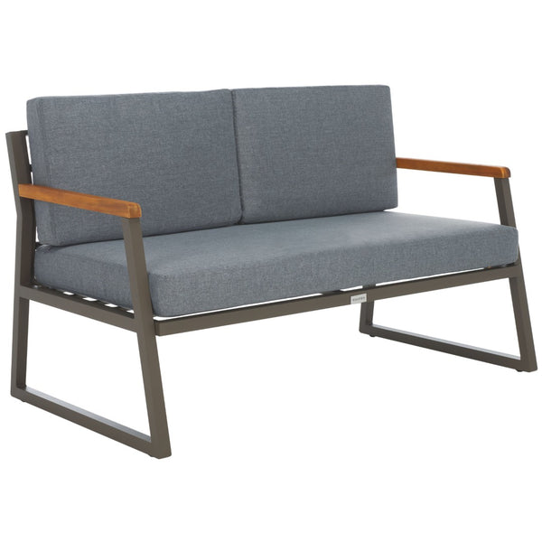 Safavieh RANDOLPH 4-Piece Outdoor Living Set - Modern Sofa, Accent Chairs, and Table for Stylish Comfort Grey / Grey PAT7730A