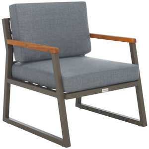 Safavieh RANDOLPH 4-Piece Outdoor Living Set - Modern Sofa, Accent Chairs, and Table for Stylish Comfort Grey / Grey PAT7730A