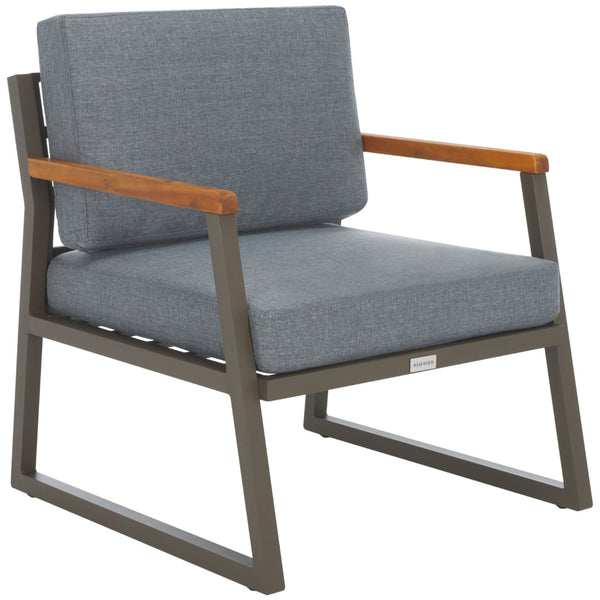 Safavieh RANDOLPH 4-Piece Outdoor Living Set - Modern Sofa, Accent Chairs, and Table for Stylish Comfort Grey / Grey PAT7730A