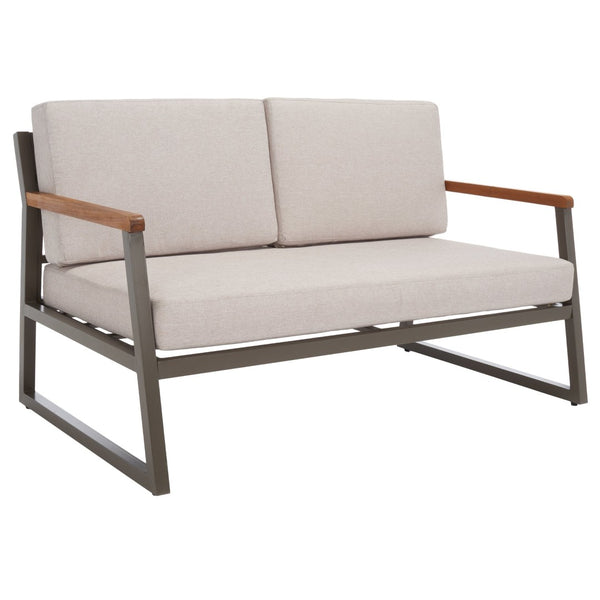 Safavieh RANDOLPH 4-Piece Outdoor Living Set - Modern Sofa, Accent Chairs, and Table for Stylish Comfort Grey / Light Grey PAT7730B
