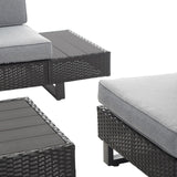 Safavieh Dumont 6 Piece Living Set XII23 Grey / Grey Steel PAT7732A-3BX