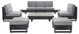 Safavieh Dumont 6 Piece Living Set XII23 Grey / Grey Steel PAT7732A-3BX