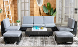 Safavieh Dumont 6 Piece Living Set XII23 Grey / Grey Steel PAT7732A-3BX