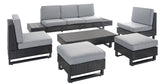 Safavieh Dumont 6 Piece Living Set XII23 Grey / Grey Steel PAT7732A-3BX