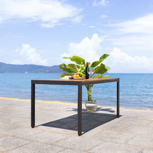 Safavieh GUTHRIE Dining Table - Natural Finish, Durable Wood & Metal Design for Indoor/Outdoor Elegance PAT7734A