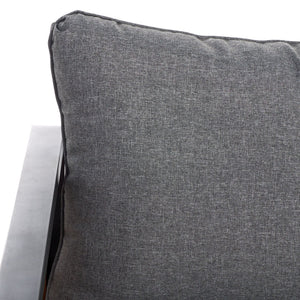 Safavieh VESTA 4-Piece Contemporary Outdoor Living Set with Durable Acacia Wood and Plush Cushions for Comfort Black / Grey PAT7737A