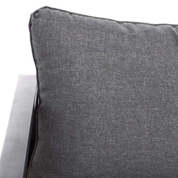 Safavieh VESTA 4-Piece Contemporary Outdoor Living Set with Durable Acacia Wood and Plush Cushions for Comfort Black / Grey PAT7737A