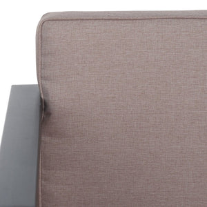 Safavieh VESTA 4-Piece Contemporary Outdoor Living Set with Durable Acacia Wood and Plush Cushions for Comfort Black / Light Grey PAT7737B