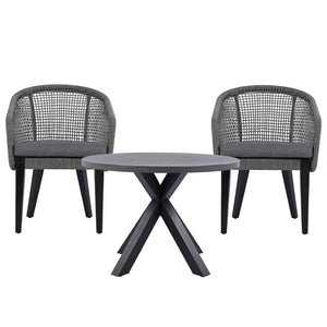 Safavieh Saxon Outdoor Rope Chair Set Of 2 – Stylish Acacia Wood Legs For Modern Patio Comfort And Elegance Grey ,Grey  Pat7738a-set2