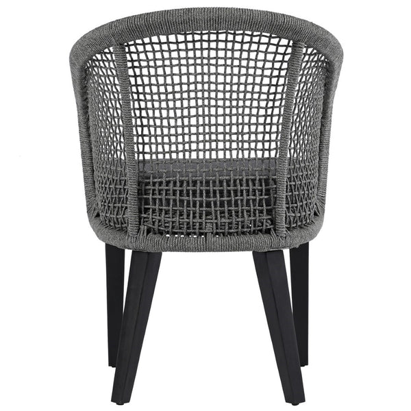 Safavieh Saxon Outdoor Rope Chair Set Of 2 – Stylish Acacia Wood Legs For Modern Patio Comfort And Elegance Grey ,Grey  Pat7738a-set2