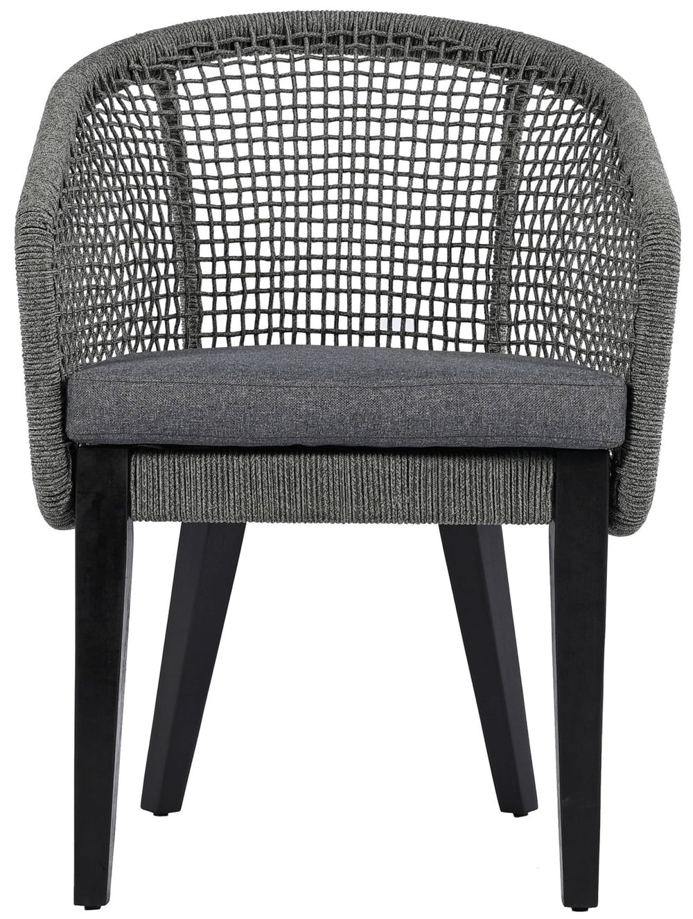 Safavieh SAXON Rope Chair Set of 2 - Stylish Acacia Wood Legs & Plush Cushions for Modern Outdoor Spaces Grey / Grey PAT7738A-SET2