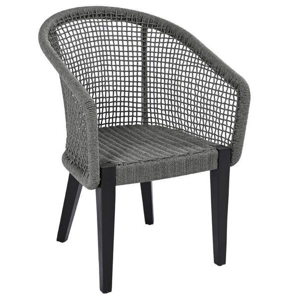 Safavieh Saxon Outdoor Rope Chair Set Of 2 – Stylish Acacia Wood Legs For Modern Patio Comfort And Elegance Grey ,Grey  Pat7738a-set2