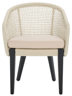 Safavieh Saxon Outdoor Rope Chair Set Of 2 – Stylish Acacia Wood Legs For Modern Patio Comfort And Elegance Light Grey ,Light Grey  Pat7738b-set2