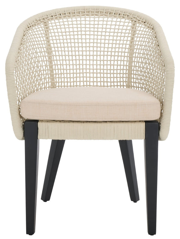 Safavieh Saxon Outdoor Rope Chair Set Of 2 – Stylish Acacia Wood Legs For Modern Patio Comfort And Elegance Light Grey ,Light Grey  Pat7738b-set2