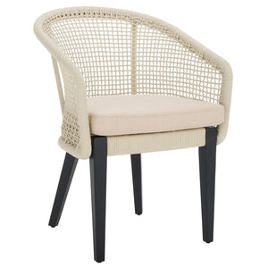 Safavieh Saxon Outdoor Rope Chair Set Of 2 – Stylish Acacia Wood Legs For Modern Patio Comfort And Elegance Light Grey ,Light Grey  Pat7738b-set2