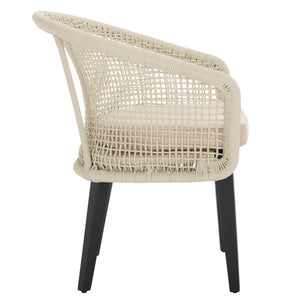 Safavieh Saxon Outdoor Rope Chair Set Of 2 – Stylish Acacia Wood Legs For Modern Patio Comfort And Elegance Light Grey ,Light Grey  Pat7738b-set2