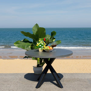 Safavieh SAXON TABLE - Modern Outdoor Elegance with Durable Design for Stylish Patios and Entertaining Grey PAT7739A