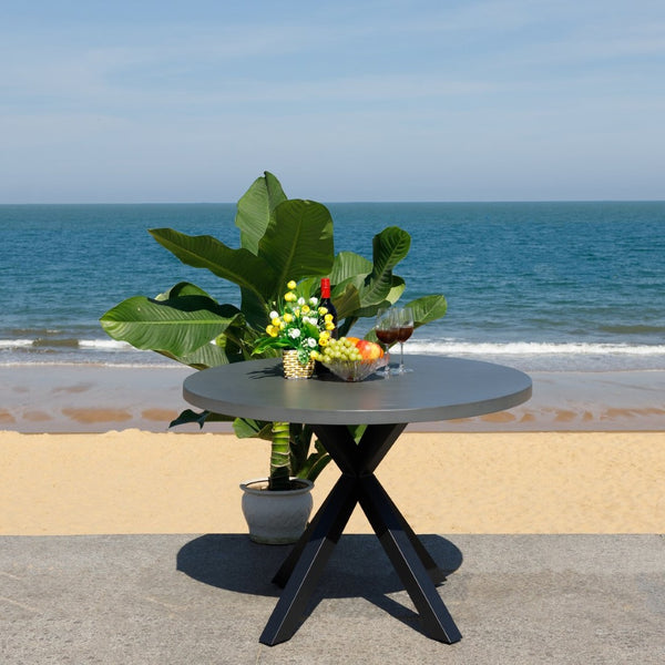 Safavieh SAXON TABLE - Modern Outdoor Elegance with Durable Design for Stylish Patios and Entertaining Grey PAT7739A
