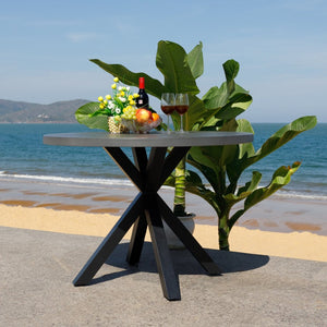 Safavieh SAXON TABLE - Modern Outdoor Elegance with Durable Design for Stylish Patios and Entertaining Grey PAT7739A