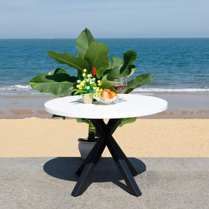 Safavieh SAXON TABLE - Modern Outdoor Elegance with Durable Design for Stylish Patios and Entertaining Light Grey PAT7739B