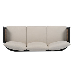 Safavieh Harrison 3 Seater Sofa - Stylish Outdoor Seating With Durable Steel Frame And Elegant Rattan Accents Black ,Taupe  Pat7742a