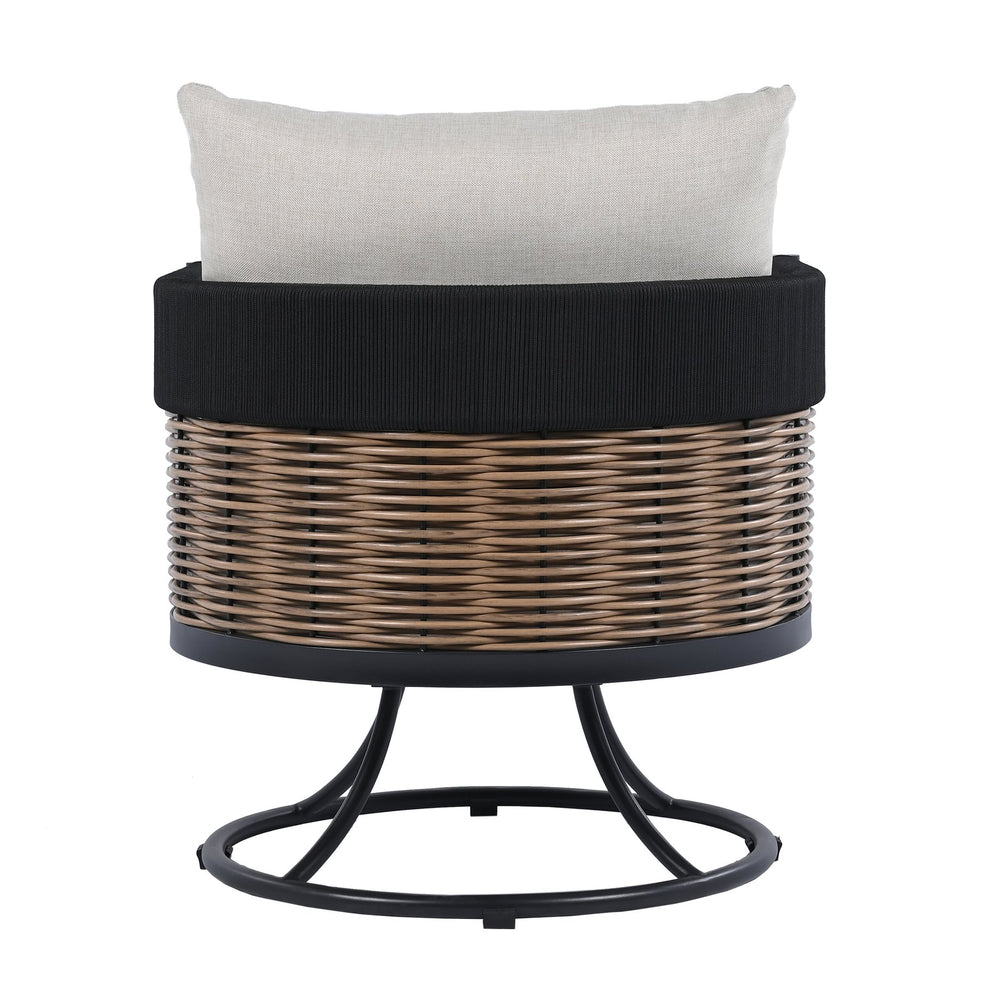 Safavieh Harrison Swivel Chair - Elegant Outdoor Seating With Woven Rattan And Soft Foam Cushions For Comfort Black ,Grey  Pat7743b