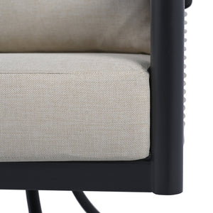 Safavieh Harrison Swivel Chair - Elegant Outdoor Seating With Woven Rattan And Soft Foam Cushions For Comfort Black ,Taupe  Pat7743a