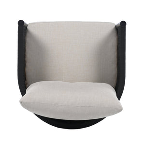 Safavieh Harrison Swivel Chair - Elegant Outdoor Seating With Woven Rattan And Soft Foam Cushions For Comfort Black ,Taupe  Pat7743a